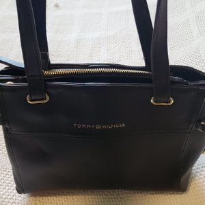 Tommy Hilfiger Black Faux Leather Handbag